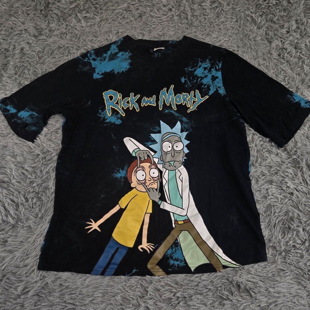 Romwe Rick and Morty Mens Medium Graphic Print Short Sleeve Crew‎ Neck T-Shirt